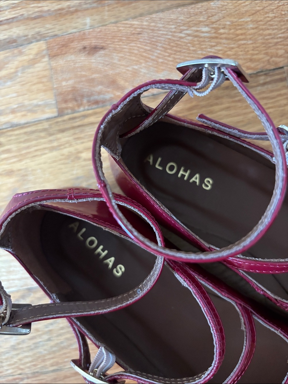 ALOHAS Luke Onix Wine Burgundy Leather Ballet Flats - Picture 2 of 6